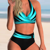 Liliana | Ensemble de bikini à décolleté croisé et imprimé
