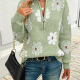 Monique™ – Cardigan fleuri doux intemporel élégant