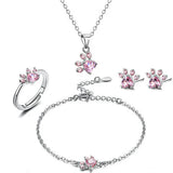Arbour – Parure de bijoux 4 pièces avec patte et cœur en zirconia