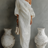 Ivoire | Robe en Lin Sans Épaules