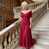 Robe Maxi Fluide à Épaules Dégagées