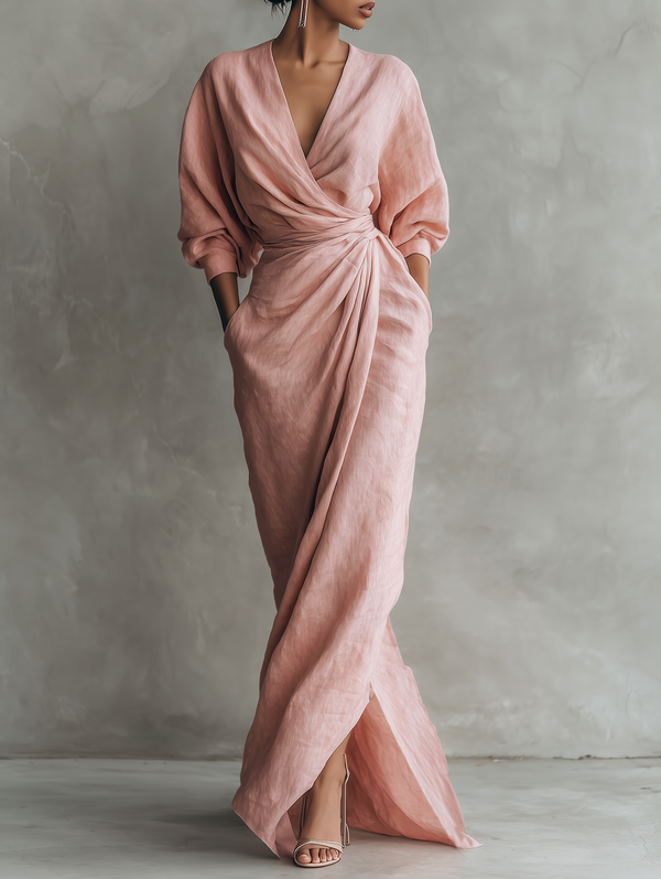 Rose | Robe Maxi en Lin Col V
