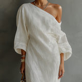 Ivoire | Robe en Lin Sans Épaules