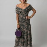 Robe Maxi Fluide à Épaules Dégagées