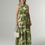 Robe Maxi Halter Froncée