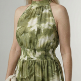 Robe Maxi Halter Froncée