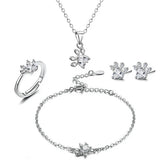 Arbour – Parure de bijoux 4 pièces avec patte et cœur en zirconia