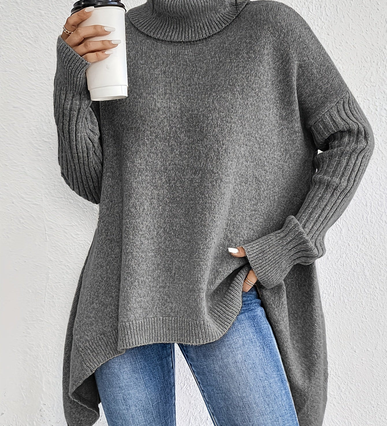 Léïna™ – Le Pull Col Montant Doux & Décontracté