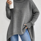 Léïna™ – Le Pull Col Montant Doux & Décontracté