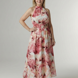 Robe Maxi Halter Froncée