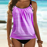 Golden Sands | Tankini uni à imprimé léopard