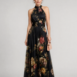 Robe Maxi Fleurie à Encolure Halter