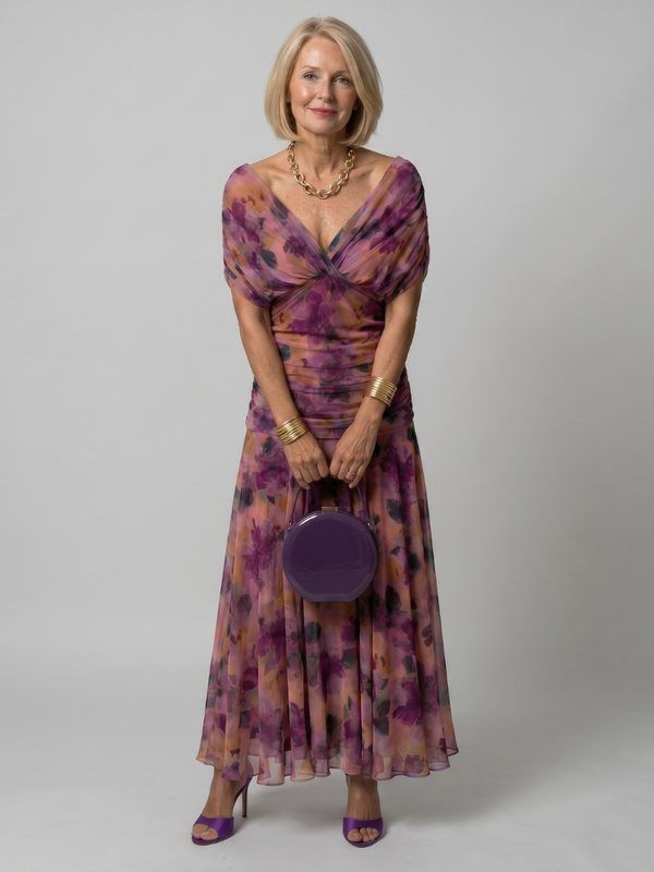 Robe Maxi Fluide à Épaules Dégagées