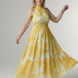 Robe Maxi Halter Froncée