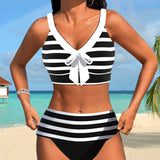 Laluna | Bikini Rayé Taille Haute