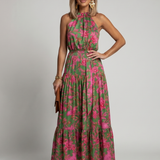 Robe Maxi Halter Drapée