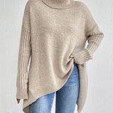 Léïna™ – Le Pull Col Montant Doux & Décontracté