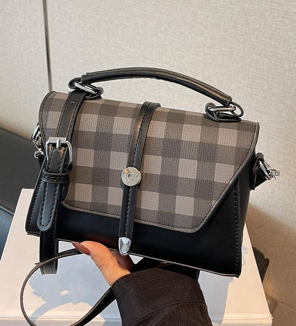 Élodie™ — Sac bandoulière carré chic contrasté