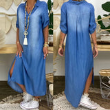 Lea - Robe Longue Détente Denim