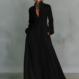 Patchwork | Robe Maxi en Lin à Col Montant