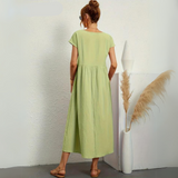 Isla - Robe Midi Décontractée en Coton