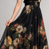 Robe Maxi Fleurie à Encolure Halter