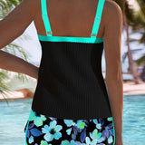 Golden Tide | Ensemble Tankini Élégant Deux Pièces