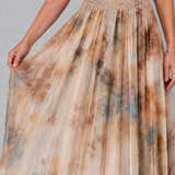 Robe Maxi Halter avec Taille en Dentelle