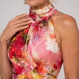 Robe Maxi Fleurie à Encolure Halter