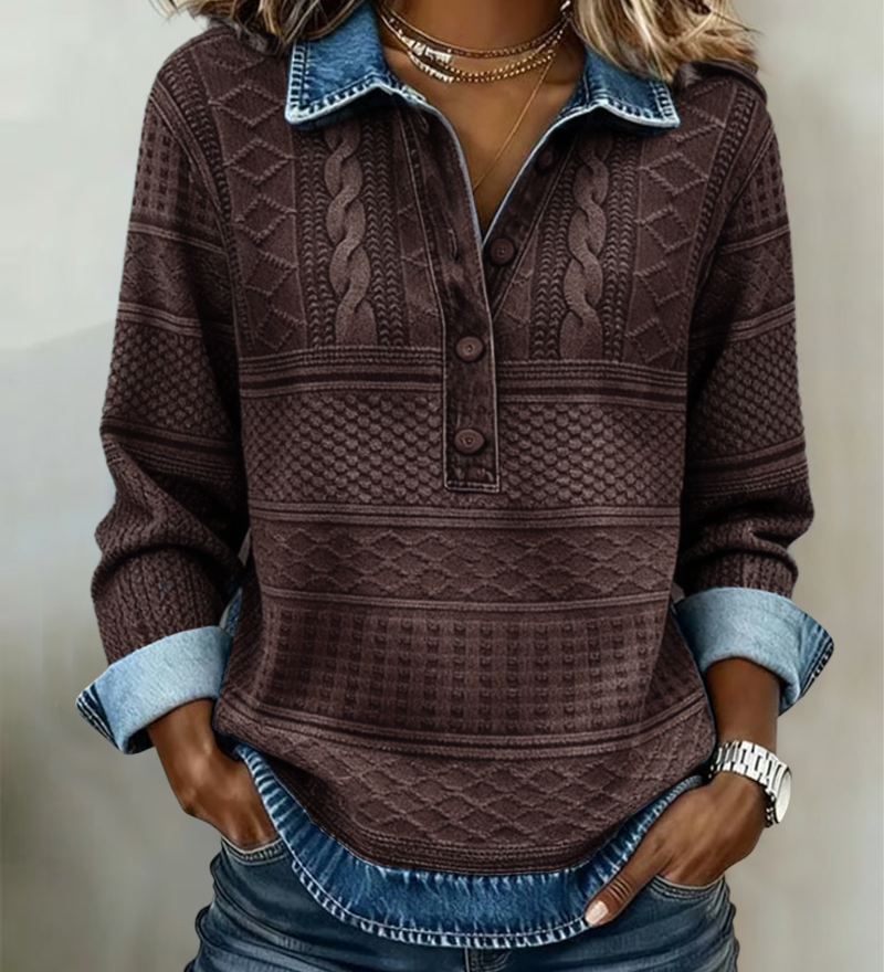 Sofia - Pull Décontracté Denim