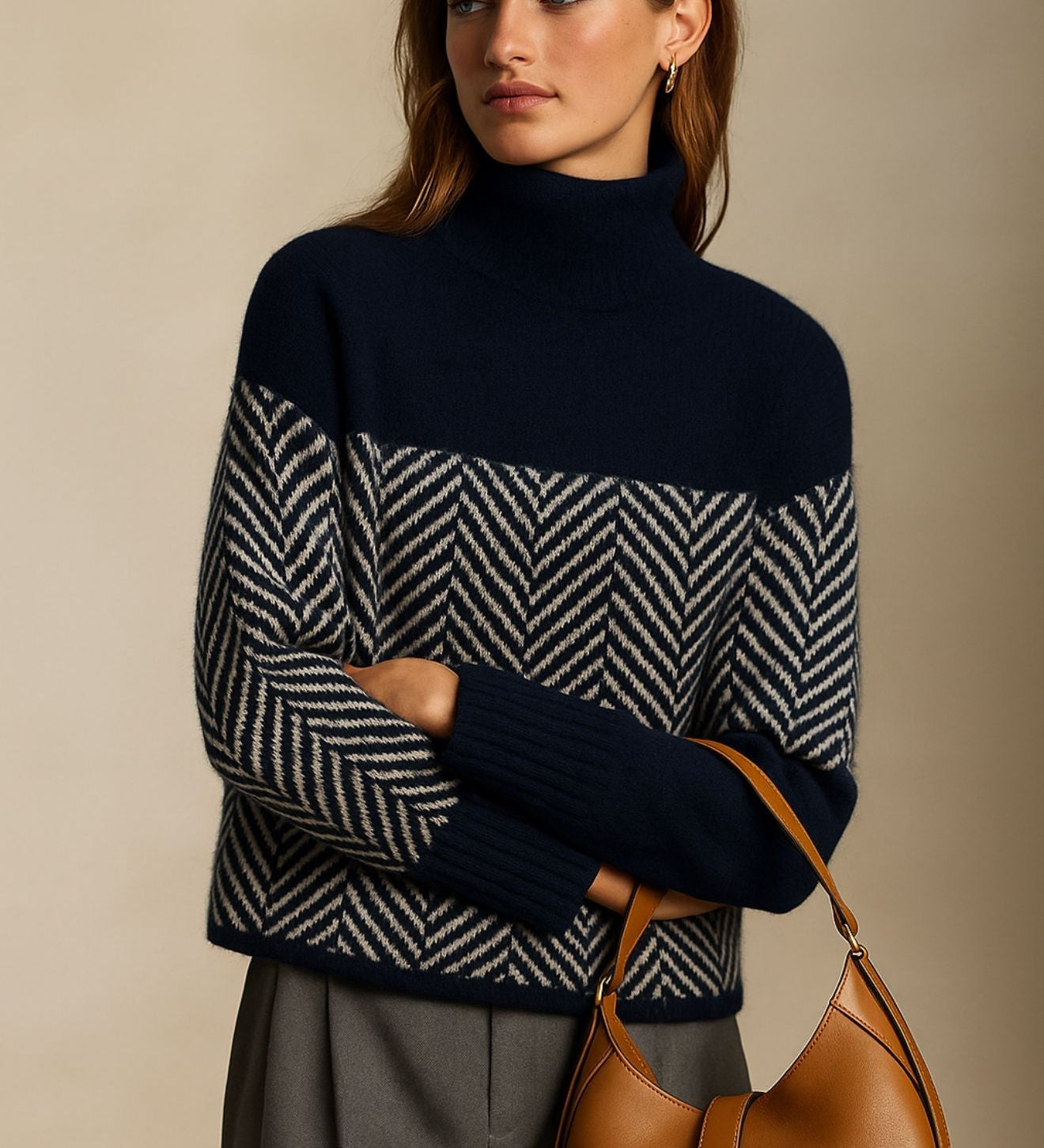 Amira - Élégant Pull Roulé en Cachemire