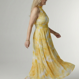 Robe Maxi Halter Froncée