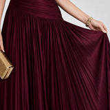 Robe Maxi Plissée Sans Manches à Col V