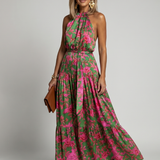 Robe Maxi Halter Drapée