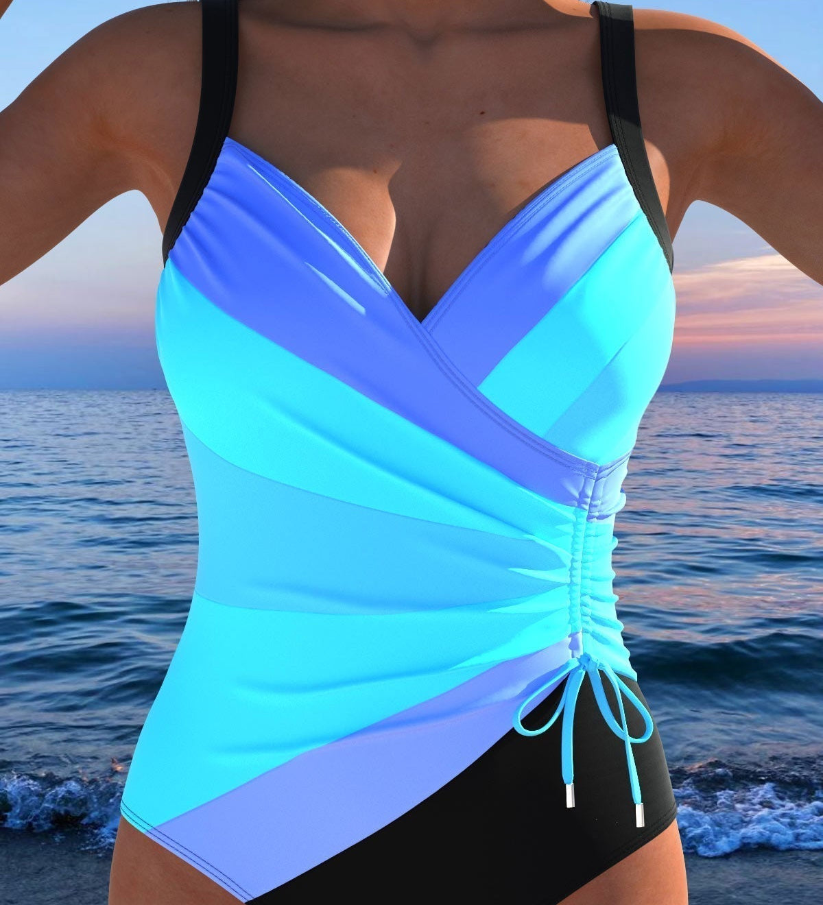 Imogen | Maillot de Bain Enveloppant Luxueux à Imprimé Coloré