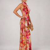 Robe Maxi Fleurie à Encolure Halter