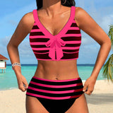 Laluna | Bikini Rayé Taille Haute