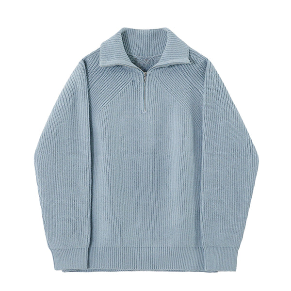 Cazel | Pull Azure à quart de zip