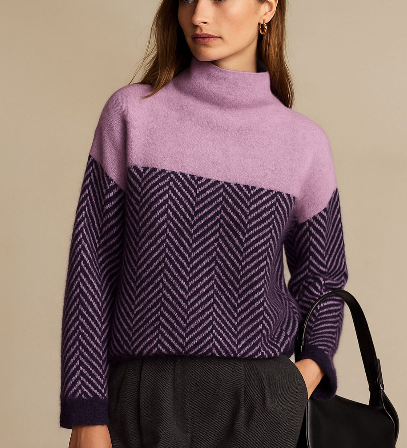 Amira - Élégant Pull Roulé en Cachemire