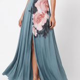 Robe Maxi Halter à Motif Floral