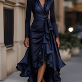 Mathilde™ — Robe portefeuille satinée élégance intemporelle