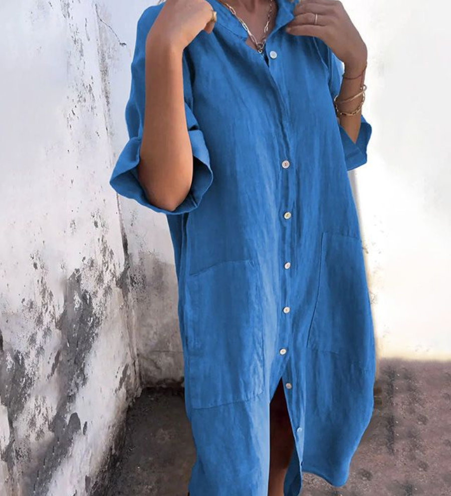 Melanie - Robe Chemise Décontractée Style Ibiza