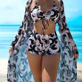 Laluna | Ensemble de bikini 3 pièces imprimé