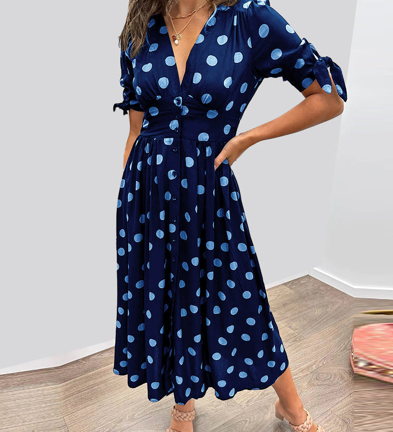 Miley - Robe V-Cou à Pois