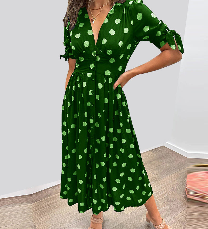 Miley - Robe V-Cou à Pois