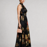 Robe Maxi Fleurie à Encolure Halter