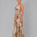 Robe Maxi Halter avec Taille en Dentelle