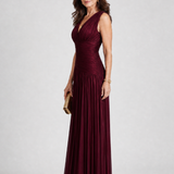 Robe Maxi Plissée Sans Manches à Col V