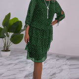 Blanche - Robe À Pois Élégante