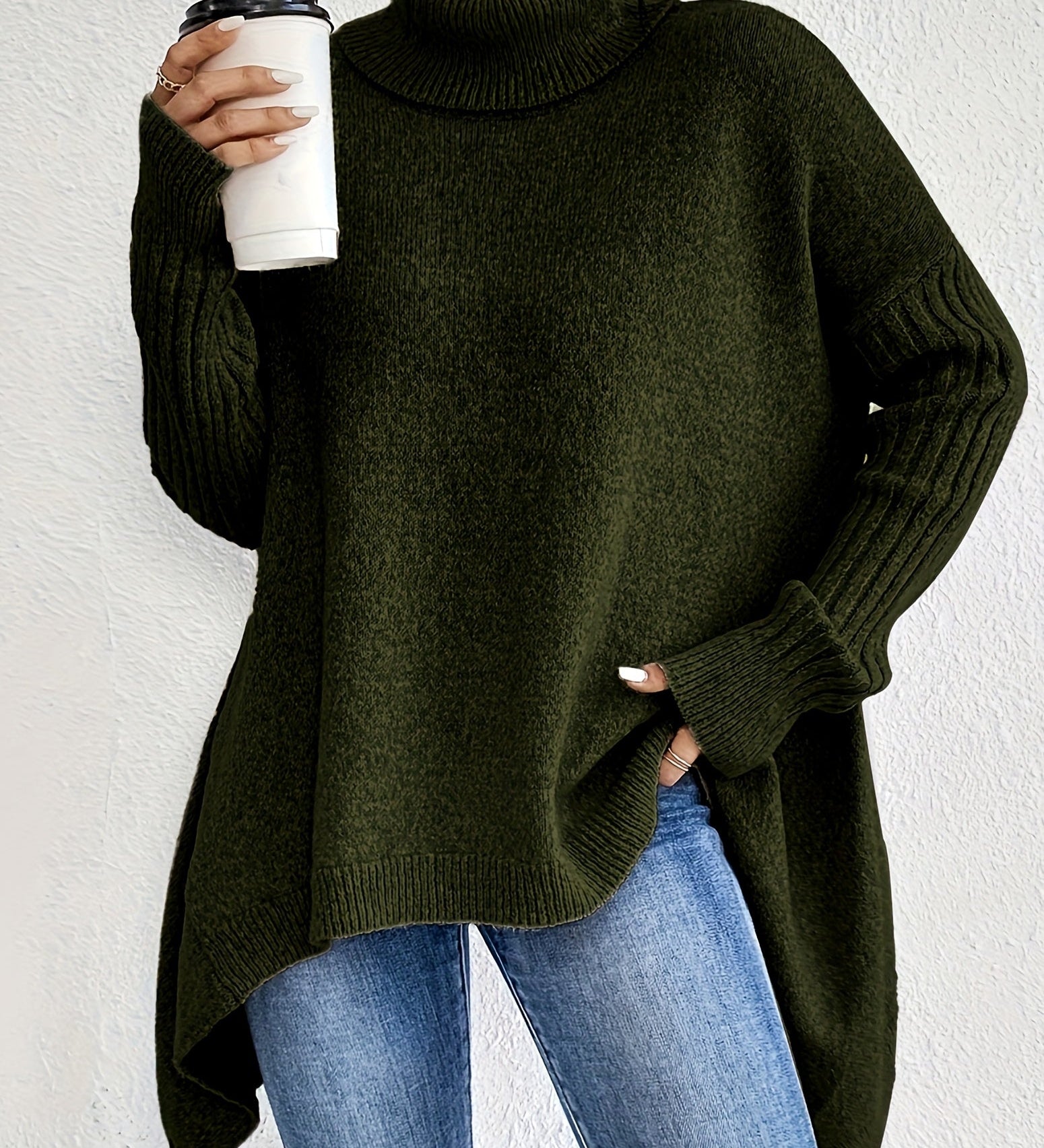 Léïna™ – Le Pull Col Montant Doux & Décontracté
